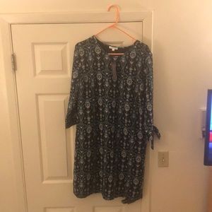 blue white and black downeast dress